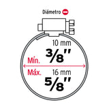 ABRAZADERA MINI-4 10-16MM 5/8 BOLSA C/10 PZAS