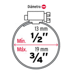 ABRAZADERA 6, 13-19MM BOLSA C/10 PZAS