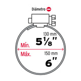 ABRAZADERA 88, 130-152MM BOLSA C/5 PZAS