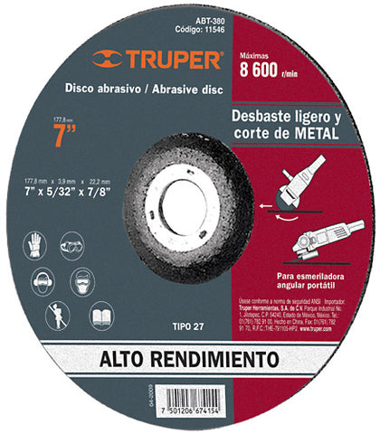 DISCO ABRASIVO P/CORTE METAL 7' X 5/32' 11546