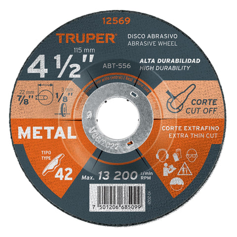 DISCO P/CORTE METALES 115X3X22 MM
