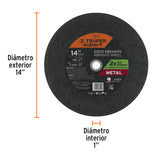 DISCO ABRASIVO P/CORTE METAL 14' X 7/64'