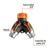 CONECTOR 'Y' 3/4' METALICO CON RECUBRIMIENTO PARA MANGUERA