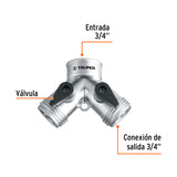 ADAPTADOR 'Y' PARA 2 MANGUERAS ZINC