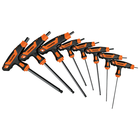 JUEGO DE 8 LLAVES ALLEN MANGO T OUNTA DE BOLA 2 A 10MM