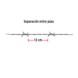 ALAMBRE DE PÚAS, CALIBRE 12.5, ROLLO DE 30 KG.