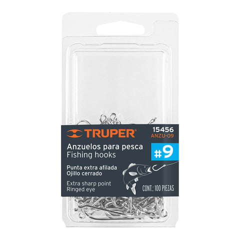 ANZUELO PARA PESCA # 9, BOLSA C/100 PIEZAS