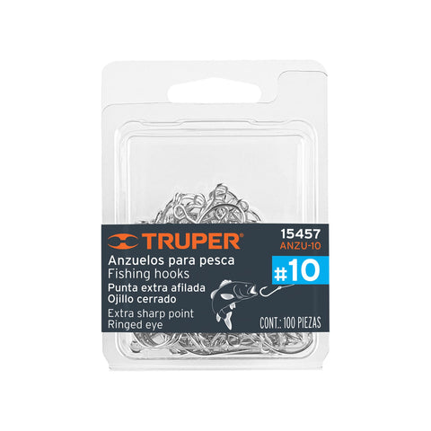 ANZUELO PARA PESCA # 10, BOLSA C/100 PIEZAS