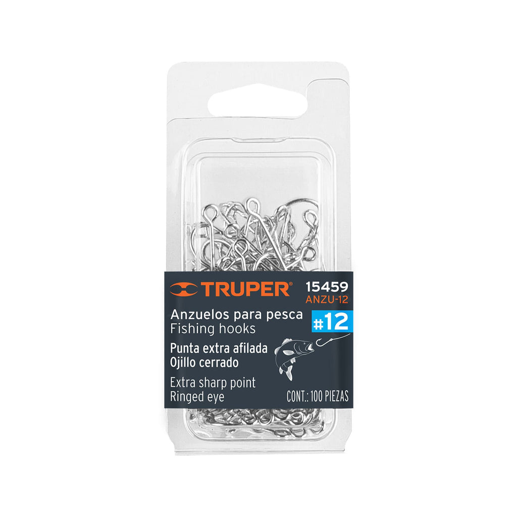 ANZUELO PARA PESCA # 12, BOLSA C/100 PIEZAS