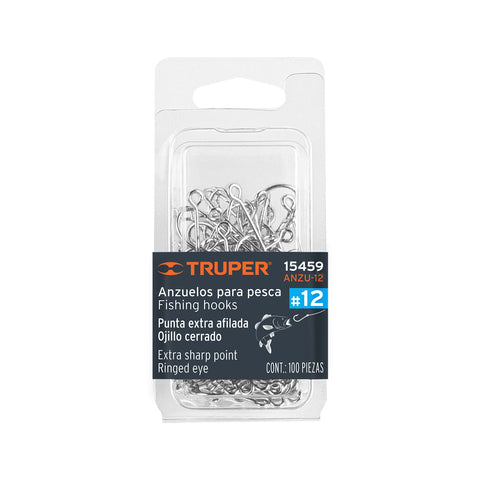 ANZUELO PARA PESCA # 12, BOLSA C/100 PIEZAS