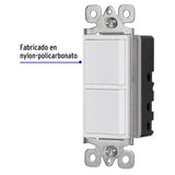 INTERRUPTOR DZPLEX, 1 SENCILLO Y 1 DE 3 VMAS, LMNEA CLASSIC