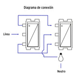 INTERRUPTOR DE 3 VIAS LINEA ITALIANA COLOR NEGRO