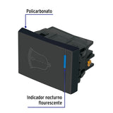 INTERRUPTOR PARA TIMBRE, 1.5 MÓDULOS, LÍNEA ESPAÑOLA, NEGRO