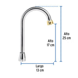 CUELLO PARA MEZCLADORA DE LAVABO, TIPO BAR,CROMO/ORO, AQUA