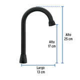 CUELLO PARA MEZCLADORA DE LAVABO,TIPO BAR,NEGRO MATE, AQUA