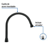 CUELLO PARA MEZCLADORA DE FREGADERO, NEGRO MATE, AQUA
