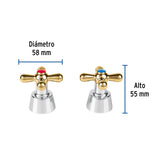 JUEGO DE 2 MANERALES DE PALANCA P/LAVABO, CROMO/ORO, AQUA