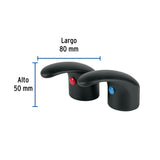 JUEGO DE 2 MANERALES DE PALANCA P/LAVABO, NEGRO MATE, AQUA