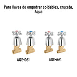 JUEGO DE 2 MANERALES GRANDES, CRUCETA, CROMO-ORO, AQUA