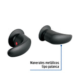JUEGO DE 2 MANERALES GRANDES, PALANCA, NEGRO MATE,AQUA