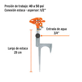 ASPERSOR METALICO REFORZADO, ESTACA DE ESCALSN, TRUPER