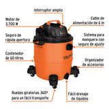 ASPIRADORA PLASTICA DE LIQUIDOS Y SOLIDOS 60L