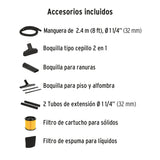 ASPIRADORA DE SOLIDOS Y LIQUIDOS DE 5 GAL, EN ACERO INOX