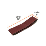 CAJA CON 3 BANDAS DE LIJA 4' X 36' GRANO 40 PARA PUL 4X6