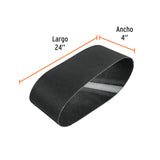 1 BANDA DE LIJA 4 X 24' P/VIDRIO GRANO 60 EN PAQUETE DE 5