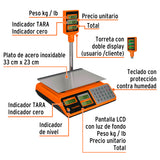 BASCULA ELECTRONICA 40KG MULTIFUNCIONES C/TORRETA TRUPER