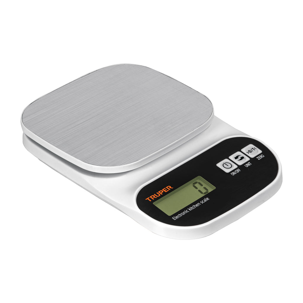 BASCULA DIGITAL PARA COCINA, PLATO DE ACERO INOX, 5 KG, TRUPER