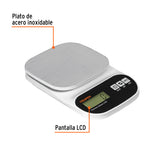BASCULA DIGITAL PARA COCINA, PLATO DE ACERO INOX, 5 KG, TRUPER