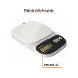BÁSCULA DIGITAL BASE CRISTAL PARA COCINA CAPACIDAD 5KG