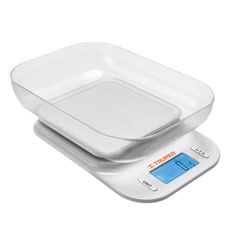 BASCULA DIGITAL CON TAZON PARA COCINA 5KG TRUPER