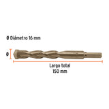 BROCA PARA CONCRETO 16 X 150 MM, TRUPER