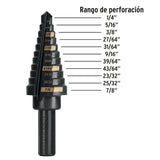 BROCA ESCALONADA SXIDO NEGRO 11 ESCALONES 1/4' A 7/8'