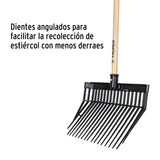 BIELDO CABEZA PLÁSTICA, MANGO DE MADERA,16 DIENTES
