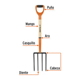 BIELDO T-2000 PARA JARDMN, 4 DIENTES CUADRADOS, MGO 28'