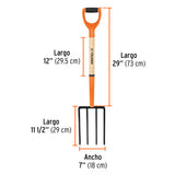 BIELDO T-2000 PARA JARDMN, 4 DIENTES CUADRADOS, MGO 28'