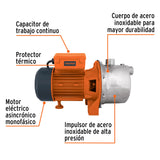 BOMBA ELICTRICA TIPO JET PARA AGUA, ACERO INOXIDABLE, 1 HP
