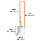 BIELDO PARA ESTIIRCOL 10 DIENTES, MANGO 48', TRUPER