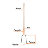 BIELDO P/PAJA FORJADO 3DIENTES MANGO 50'
