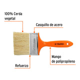 BROCHA TRUPER 4 PARA ENCALAR C/FIBRA VEG
