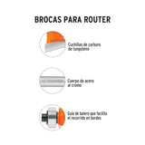 BROCA PARA ROUTER, ESCALONADA, 1-1/8", CON BALERO