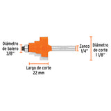 BROCA PARA ROUTER, ESCALONADA, 1-1/8", CON BALERO