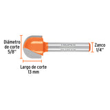 BROCA PARA ROUTER, MEDIA CAQA, 5/8'