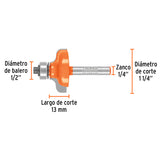 BROCA PARA ROUTER, PECHO PALOMA, 1-1/4' CON BALERO