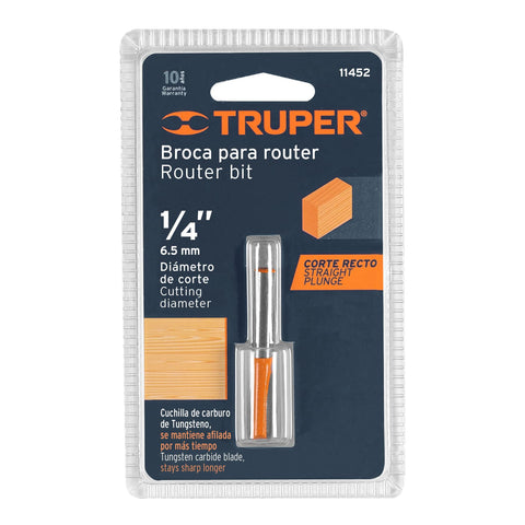 BROCA ROUTER RECTA 2 FILOS DE 1/4'X3/4'