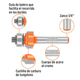 BROCA PARA ROUTER, REDONDEADO, 5/8' CON BALERO