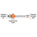 BROCA PARA ROUTER, REDONDEADO, 5/8' CON BALERO